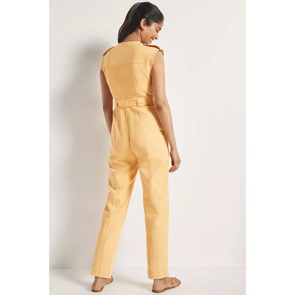 New Free People ANTHROPOLOGIE Significant Other Monty Jumpsuit $324 US 2 Orange - Picture 3 of 8